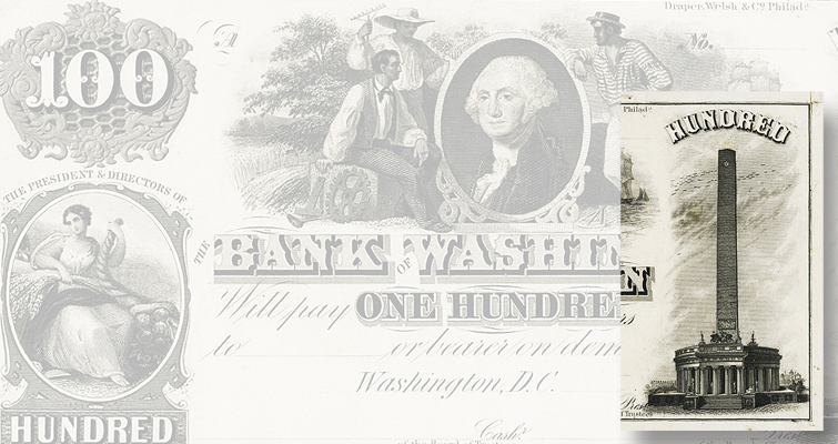 Внутри монетного мира   В записке 19-го века изображен монумент Вашингтона в его оригинальной, хотя и заброшенной форме